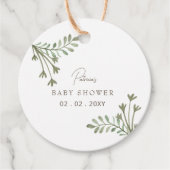 Elegante rustikale Botanische Boho Babydusche Geschenkanhänger (Vorderseite)