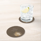 Elegante rustikale Botanische Boho Babydusche Runder Pappuntersetzer (Vor Ort)