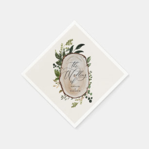 Elegante Rustikale Botanische Grünzeug Hochzeitsfe Serviette