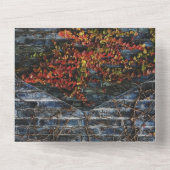 Elegante rustikale botanische Herbst-Rose Hochzeit All In One Einladung (Rückseite)