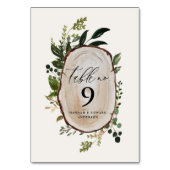Elegante rustikale botanische Hochzeitstisch-Numme Tischnummer (Vorderseite)