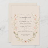 Elegante rustikale Botanische Kalligraphie Hochzei Einladung (Vorne/Hinten)