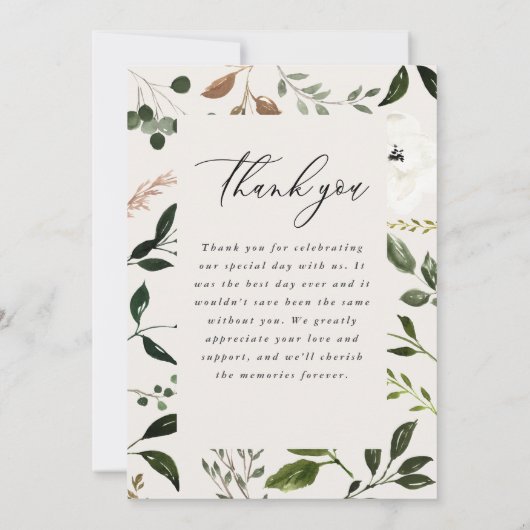 Elegante rustikale botanische Vegetation Danke chi (Rückseite)