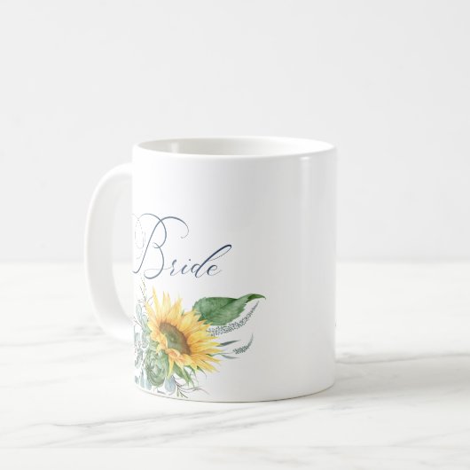 Elegante Rustikale Braut Eukalyptus floral Kaffeetasse (Vorderseite Links)