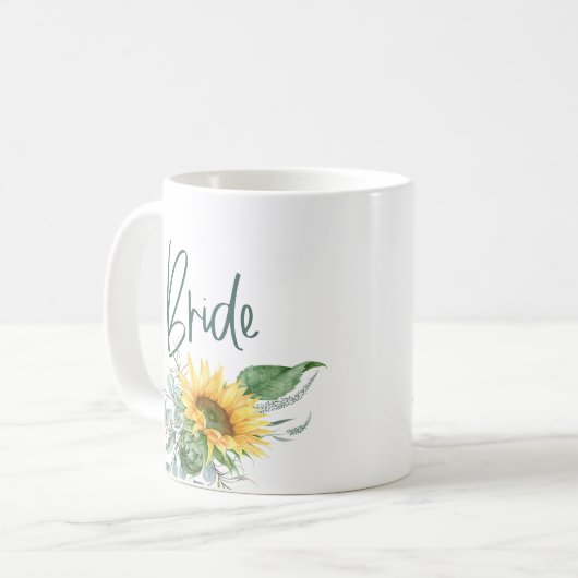 Elegante Rustikale Braut Eukalyptus Wedding Kaffeetasse (Vorderseite Links)