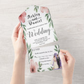 Elegante Rustikale Braut & Groom Sommerblumenhochz All In One Einladung (Abreißen)