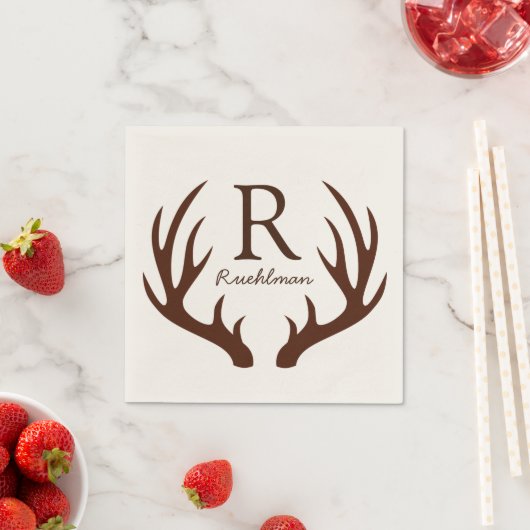 Elegante Rustikale Brawn Deer Antlers Serviette (Beispiel)