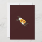 Elegante Rustikale Burgundy Geometric Floral Weddi Einladung (Rückseite)