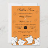 Elegante rustikale Burnt Orange Blätter Hochzeit i Einladung (Vorderseite)