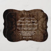 Elegante Rustikale Damaske Hochzeitseinladungen Einladung (Vorne/Hinten)