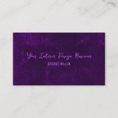 Elegante rustikale dunkle Lila Vintage Textur Visitenkarte (Vorderseite)