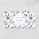 Elegante rustikale Dusty Blue Gray Floral Wedding Platzkarte (Rückseite)