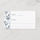 Elegante rustikale Dusty Blue Gray Floral Wedding Platzkarte (Vorderseite)