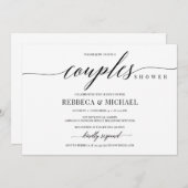 Elegante rustikale, einfache minimalistische Paare Einladung (Vorne/Hinten)