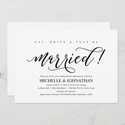 Elegante rustikale einladung (Vorne/Hinten)