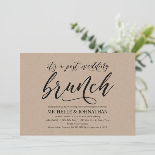 Elegante rustikale einladung (Stehend Vorderseite)