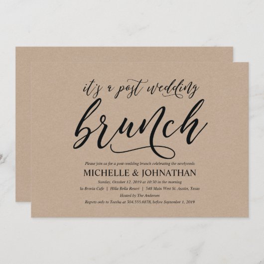 Elegante rustikale einladung (Vorne/Hinten)