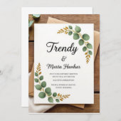 Elegante rustikale Einladung zur Hochzeit (Vorne/Hinten)