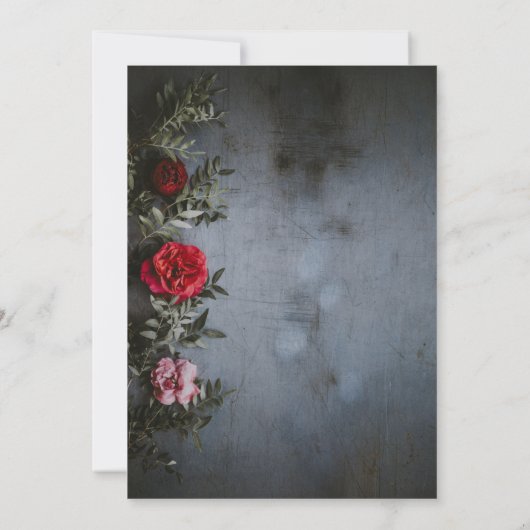 Elegante rustikale Einladung zur Hochzeit in schwa (Rückseite)