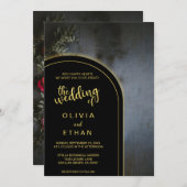 Elegante rustikale Einladung zur Hochzeit in schwa (Vorne/Hinten)