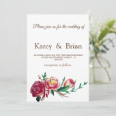 Elegante rustikale Einladungskarte für Hochzeiten Einladung (Stehend Vorderseite)