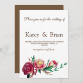 Elegante rustikale Einladungskarte für Hochzeiten Einladung (Vorne/Hinten)