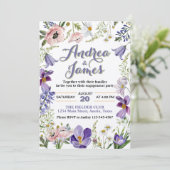 Elegante Rustikale Engagement Party Einladung (Stehend Vorderseite)