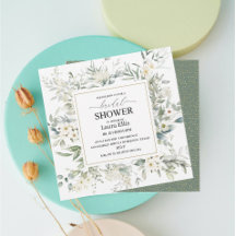 Elegante rustikale Eukalyptus Blätter Einladung