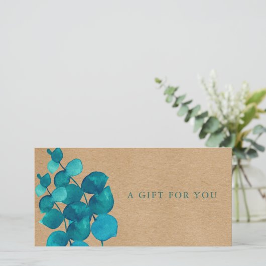 Elegante rustikale Eukalyptus-Blätter Geschenkguts (Stehend Vorderseite)