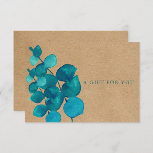 Elegante rustikale Eukalyptus-Blätter Geschenkguts (Vorne/Hinten)