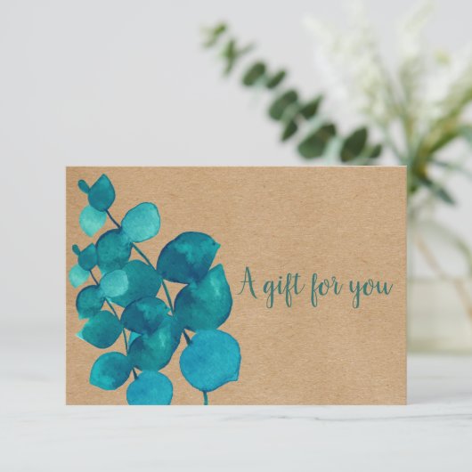 Elegante rustikale Eukalyptus-Blätter Geschenkguts (Stehend Vorderseite)