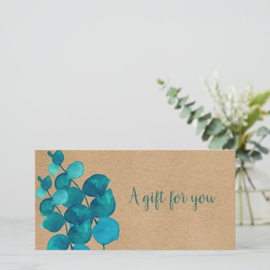 Elegante rustikale Eukalyptus-Blätter Geschenkguts (Stehend Vorderseite)