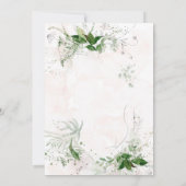 Elegante rustikale Eukalyptus-Blätter Rosa Hochzei Einladung (Rückseite)