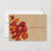 Elegante rustikale Eukalyptus-Geschenkgutschein (Vorderseite)