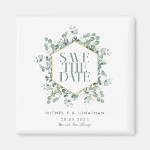 Elegante rustikale Eukalyptus Wedding Save the Dat Magnet