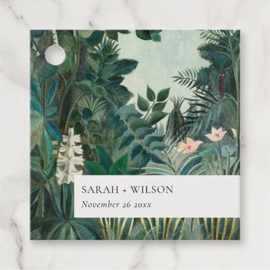 Elegante Rustikale Exotische Hochzeit des tropisch Geschenkanhänger (Vorderseite)