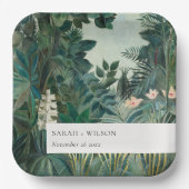 Elegante Rustikale Exotische Hochzeit des tropisch Pappteller (Vorderseite)