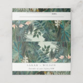 Elegante Rustikale Exotische Hochzeit des tropisch Platzkarte (Außenseite Aufgefaltet)