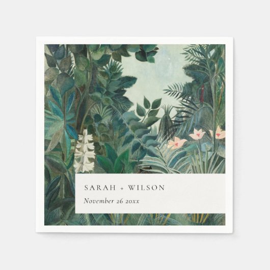Elegante Rustikale Exotische Hochzeit des tropisch Serviette (Vorderseite)
