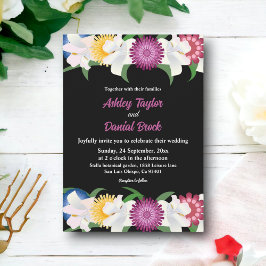 Elegante rustikale farbenfrohe Rose Hochzeit der S Einladung