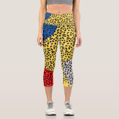 Elegante rustikale Farbpunkte Capri Leggings (Vorderseite)