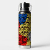 Elegante rustikale Farbpunkte Trinkflasche (Hinten)