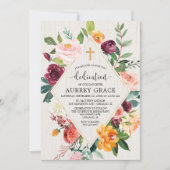 Elegante rustikale florale Herbst Aquarell Widmung Einladung (Vorderseite)