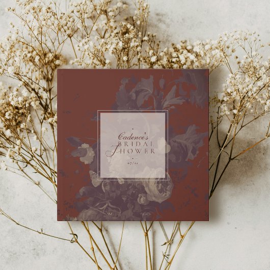 Elegante Rustikale Florale Hochzeitsdusche Terrako Gästebuch