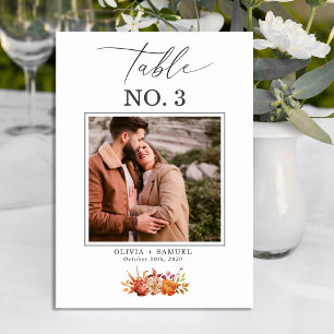 Elegante rustikale Fotodruck-Schrift Hochzeitstisc Tischnummer