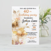 Elegante Rustikale Geburtstagsparty Einladung (Stehend Vorderseite)