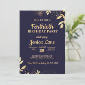 Elegante Rustikale Geburtstagsparty Einladung (Stehend Vorderseite)