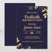 Elegante Rustikale Geburtstagsparty Einladung (Vorne/Hinten)