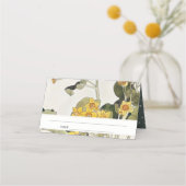 Elegante rustikale, gelbe Daffodil-Blumenhochzeit Platzkarte (Rückseite)