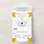 Elegante Rustikale Gold-Blätter fallen blutige Hoc All In One Einladung (Innen Boden)